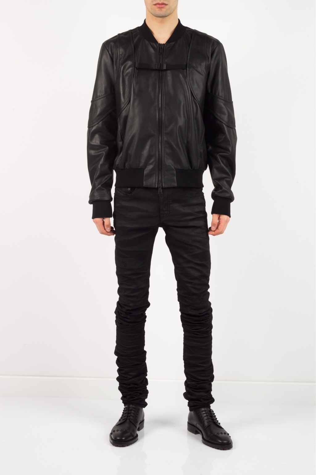 Marcelo burlon leather on sale jacket